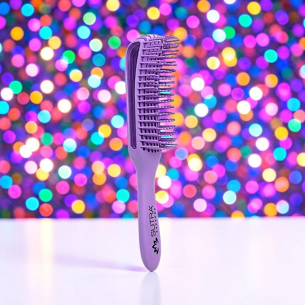 Sutra Beauty Non-Slip Rubber Handle Flexi Purple Brush Brand New In Box